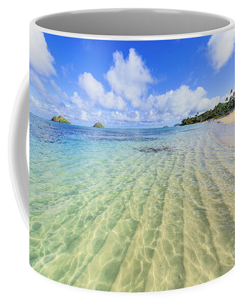 Lanikai Beach Coffee Mug featuring the photograph Lanikai Beach Mid Day Ripples in the Sand by Aloha Art