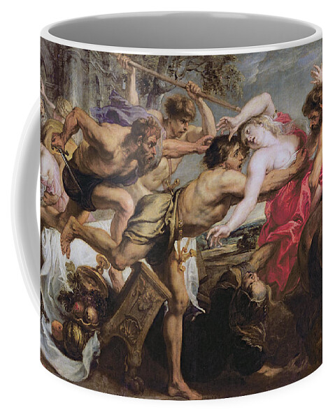 Greek Hero Coffee Mug featuring the photograph Lapiths And Centaurs Oil On Canvas by Peter Paul Rubens
