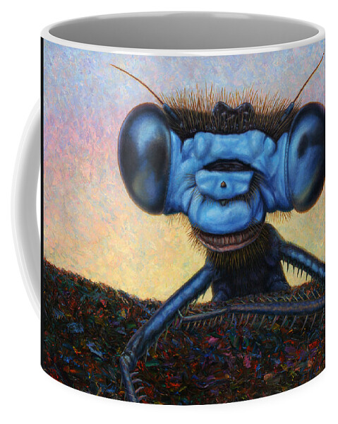 Damselfly Coffee Mug featuring the painting Large Damselfly by James W Johnson