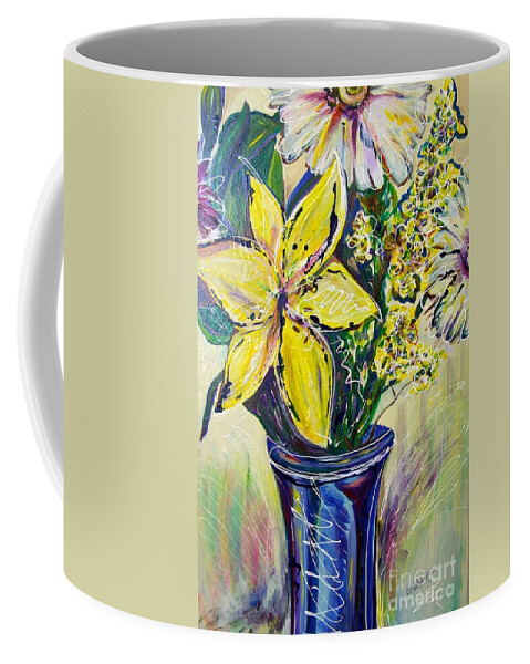 Lily Coffee Mug featuring the painting Large Floral Still Life by Catherine Gruetzke-Blais