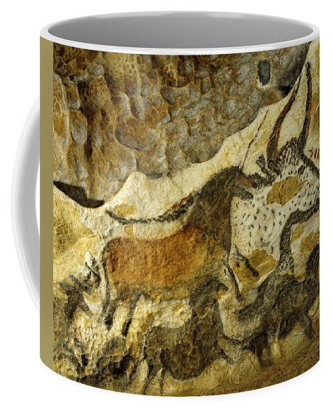 Lascaux Coffee Mug featuring the painting Lascaux Cave Painting by Jean Paul Ferrero and Jean Michel Labat