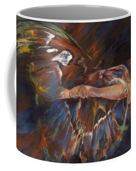 Butterfly Coffee Mug featuring the painting Last Flight by Karina Llergo