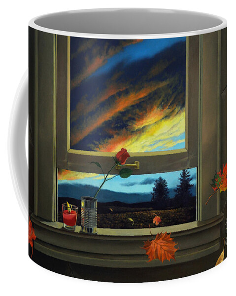 Rose Coffee Mug featuring the painting Late Autumn Breeze by Christopher Shellhammer by Christopher Shellhammer