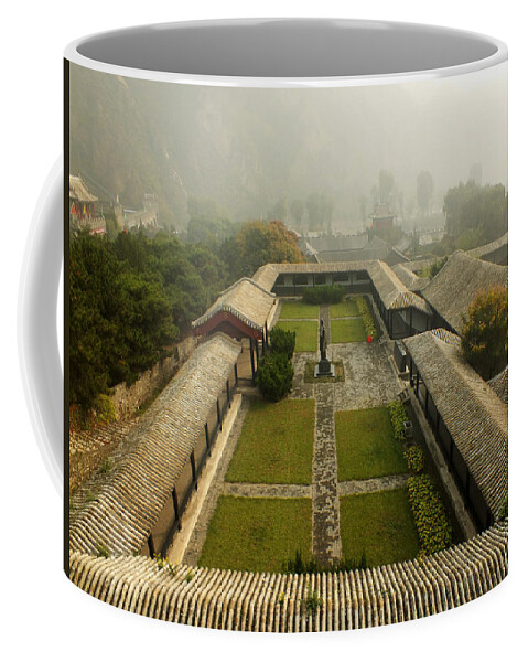 Great Wall Coffee Mug featuring the photograph Late Morning Fog at The Great Wall by Lucinda Walter