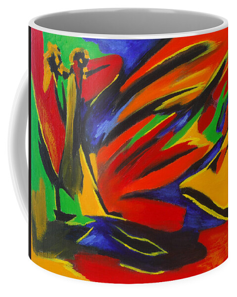 Latin Coffee Mug featuring the painting Latin Choreography by Donna Blackhall