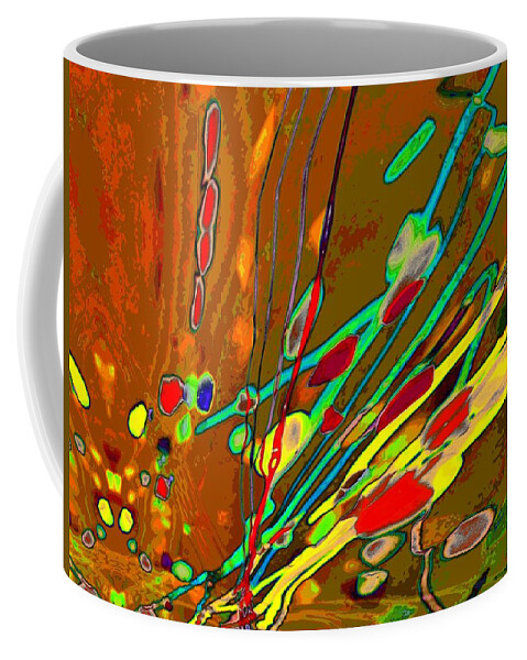 Lava Coffee Mug featuring the digital art Lava Splash on Venus Abstract by Alec Drake