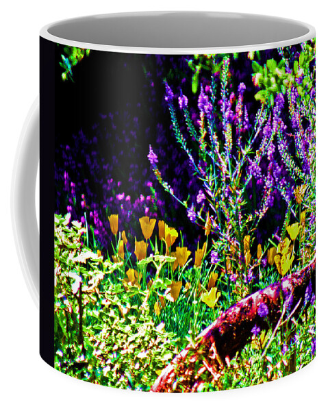 Lavender And Gold Coffee Mug featuring the digital art Lavender and Gold by Joseph Coulombe