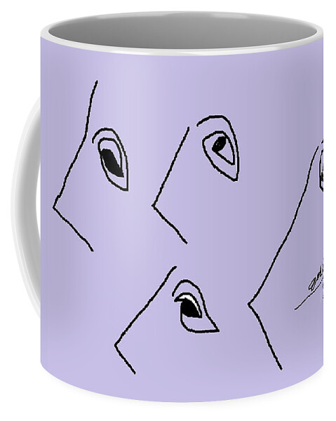 Lavender Coffee Mug featuring the painting Lavender Profiles by Anita Dale Livaditis