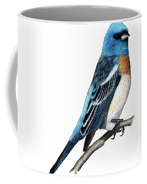 Illustration Coffee Mug featuring the photograph Lazuli Bunting by Roger Hall