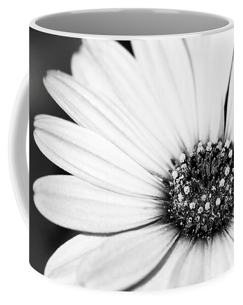 Macro Coffee Mug featuring the photograph Lazy Daisy in Black and White by Sabrina L Ryan