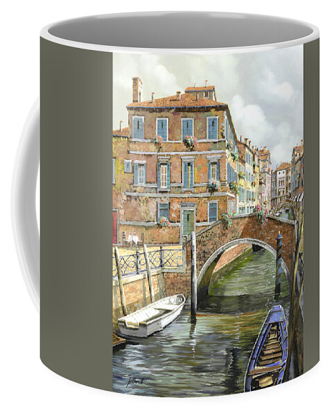 Venezia Coffee Mug featuring the painting Le Barche Sotto Il Ponte by Guido Borelli
