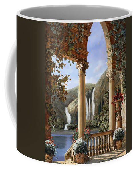 Water Fall Coffee Mug featuring the painting Le Cascate by Guido Borelli