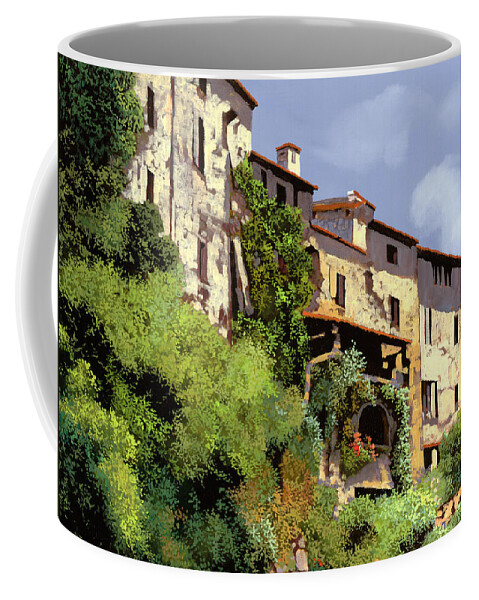 Village Coffee Mug featuring the painting Le Case Sulla Rupe by Guido Borelli