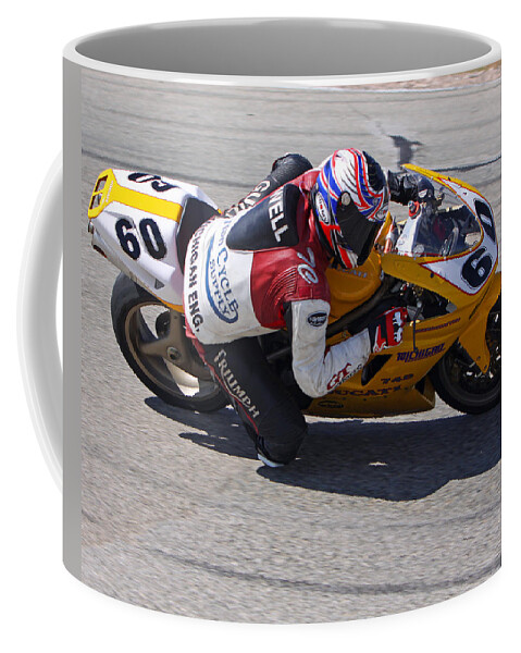 Motorsports Coffee Mug featuring the photograph Leaning Into Speed by Shoal Hollingsworth