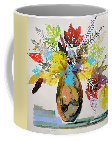 Leaves Coffee Mug featuring the painting Leaves and Fronds by John Williams