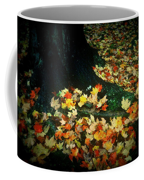Fine Art Coffee Mug featuring the photograph Leaves at Base of tree by Rodney Lee Williams