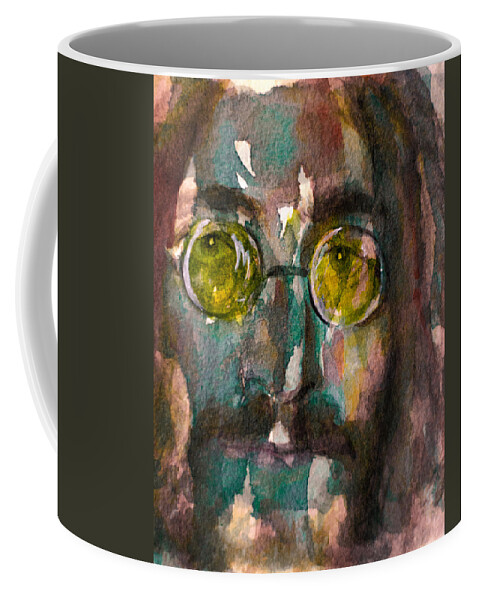 John Lennon Coffee Mug featuring the painting Lennon 2 by Laur Iduc
