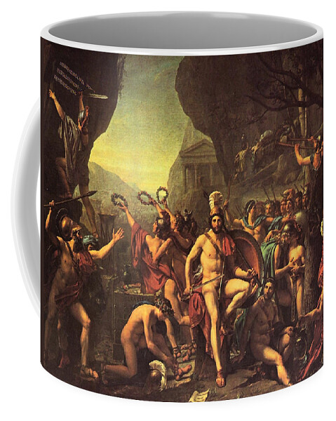 French Coffee Mug featuring the painting Leonidas at Thermopylai by Jacques Louis David