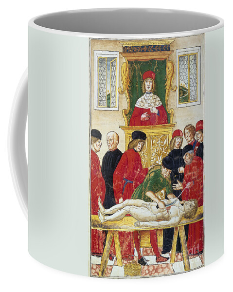 1493 Coffee Mug featuring the drawing Lesson In Dissection by Granger
