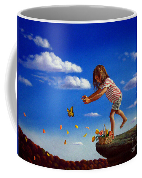 Flower Coffee Mug featuring the painting Letting it go by Christopher Shellhammer