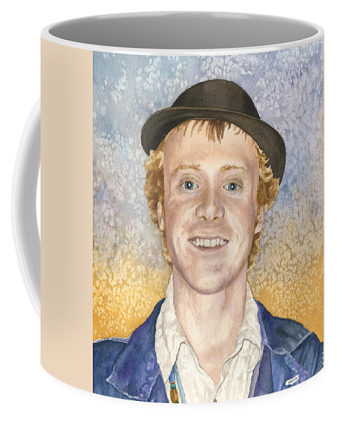Hat Painting Coffee Mug featuring the painting Lex in His Grandfather's Hat by Anne Gifford