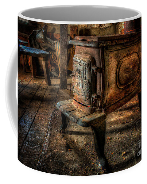 Stove Coffee Mug featuring the photograph Liberty Wood Stove by Lois Bryan