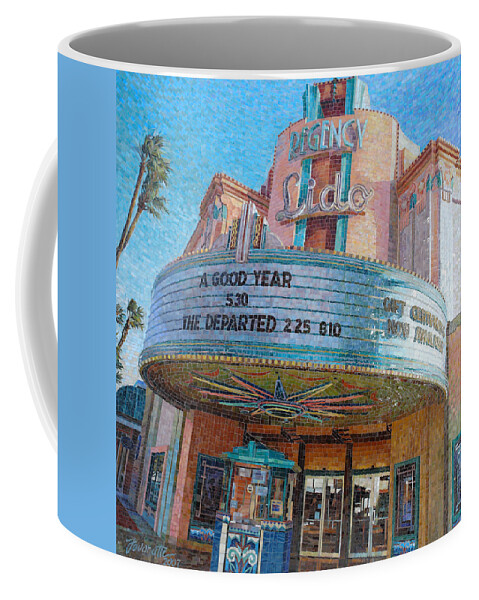 Vintage Coffee Mug featuring the painting Lido Theater by Mia Tavonatti