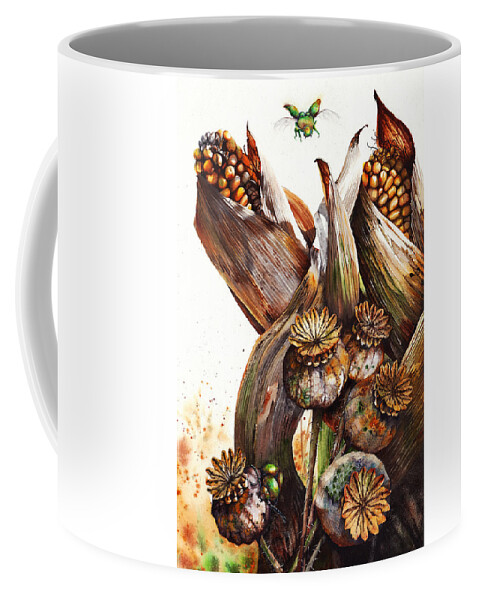 Corn Coffee Mug featuring the painting Life Goes On by Peter Williams