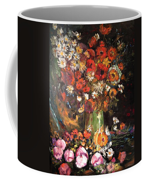 Flowers Coffee Mug featuring the painting Life is like a vase of flowers by Belinda Low