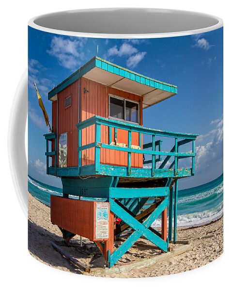 Miami Coffee Mug featuring the photograph Lifeguard Tower by Stefan Mazzola
