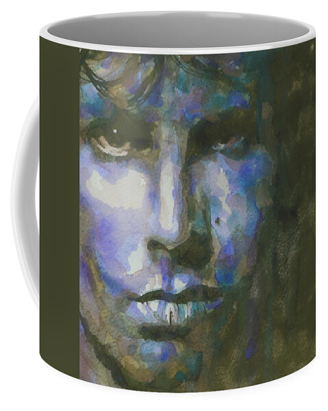 Jim Morrison Coffee Mug featuring the painting Light My Fire by Paul Lovering