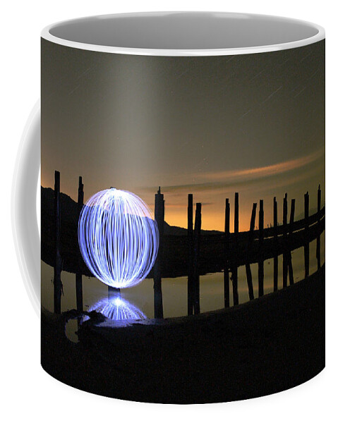 Spiral Jetty Coffee Mug featuring the photograph Light Painting - 4 by Ely Arsha