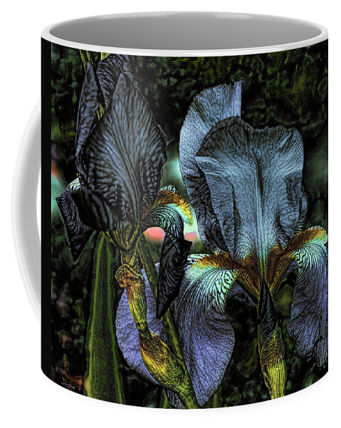 Iris Coffee Mug featuring the photograph Light Purple Beauties Iris by Lesa Fine