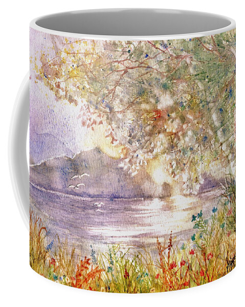 Sunrise Coffee Mug featuring the painting Light Through The Pass by Marilyn Smith