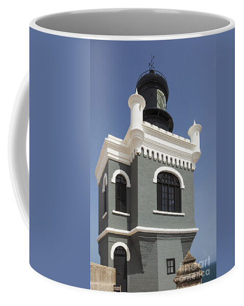 Built Structure Coffee Mug featuring the photograph Lighthouse at El Morro Fortress by Bryan Mullennix