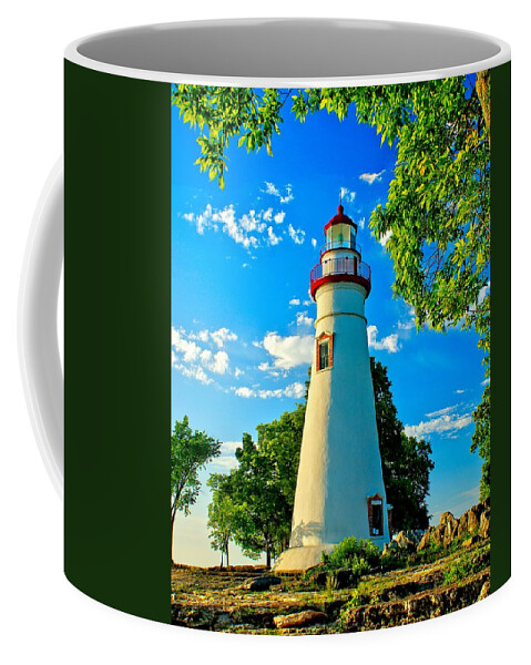 Architecture Coffee Mug featuring the photograph Lighthouse at Marblehead by Nick Zelinsky Jr
