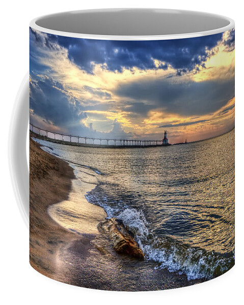 Hdr Coffee Mug featuring the photograph Lighthouse Drama by Scott Wood