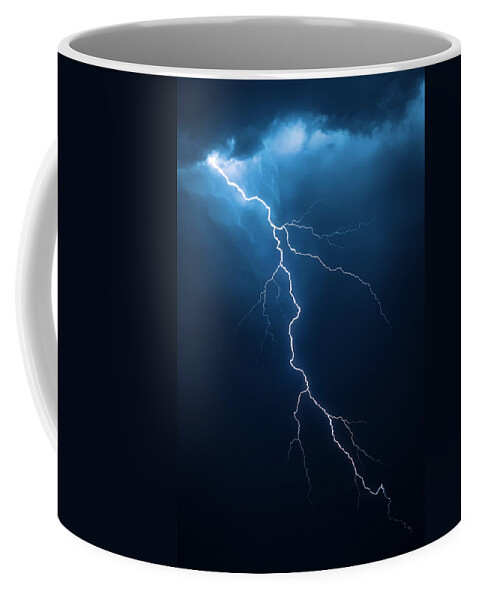 Lightning Coffee Mug featuring the photograph Lightning with cloudscape by Johan Swanepoel