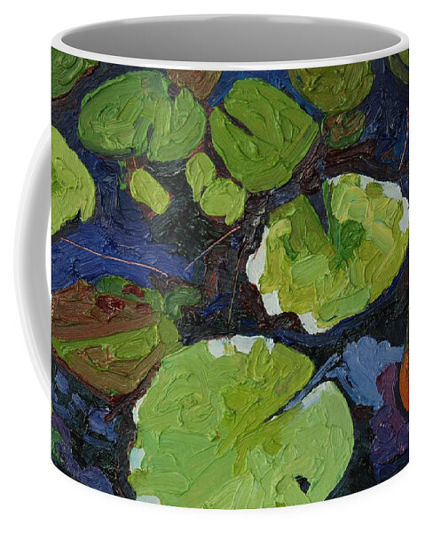 Water Coffee Mug featuring the painting Lily Swirls by Phil Chadwick