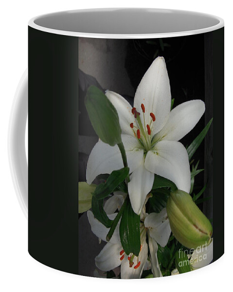 Plants Coffee Mug featuring the photograph Lily White by Art MacKay