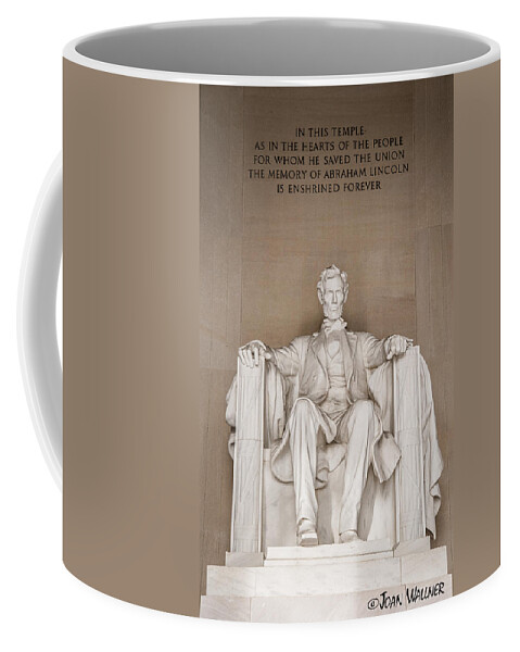 Abraham Lincoln Coffee Mug featuring the photograph Lincoln Memorial by Joan Wallner