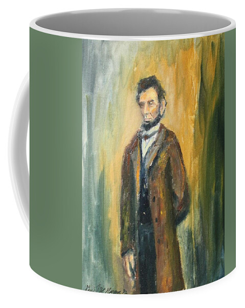 Abraham Lincoln Coffee Mug featuring the painting Lincoln Portrait #10 by Daniel W Green