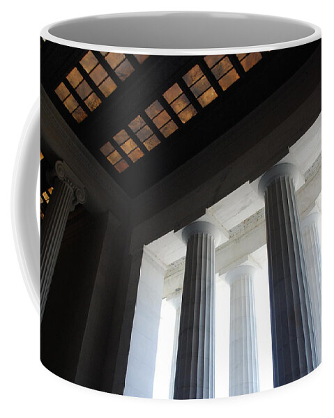 Washington Coffee Mug featuring the photograph Lincoln Stained Glass and Columns by Kenny Glover