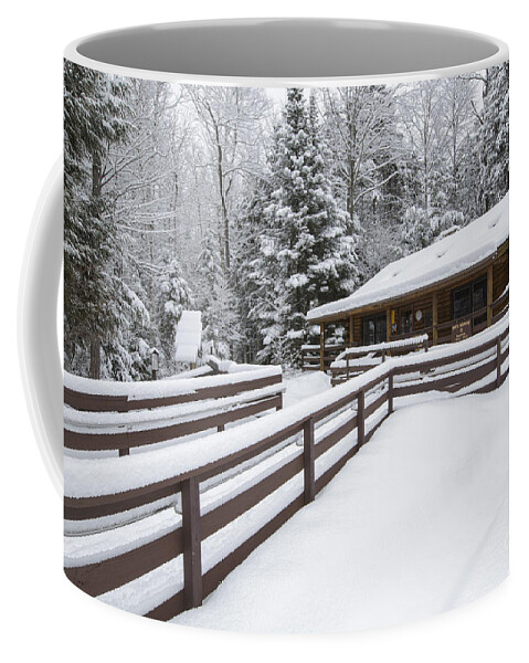 Kancamagus Scenic Byway Coffee Mug featuring the photograph Lincoln Woods Ranger Headquarters - Lincoln New Hampshire USA by Erin Paul Donovan