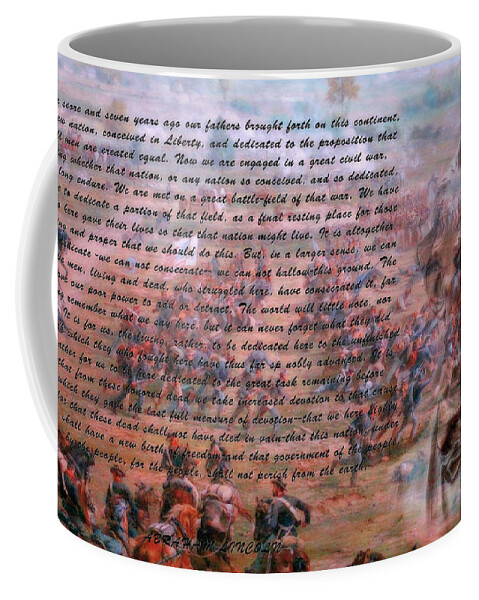 Lincoln Coffee Mug featuring the digital art Lincoln's Gettysburg Address by Randy Steele