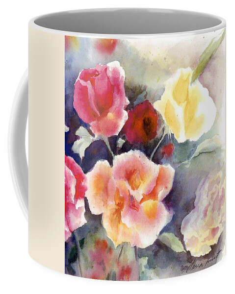 Roses Coffee Mug featuring the painting Roses in the Garden by Maria Hunt