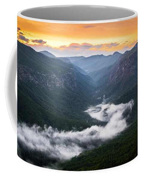 Outdoor Coffee Mug featuring the photograph Linville River of Fog by Serge Skiba
