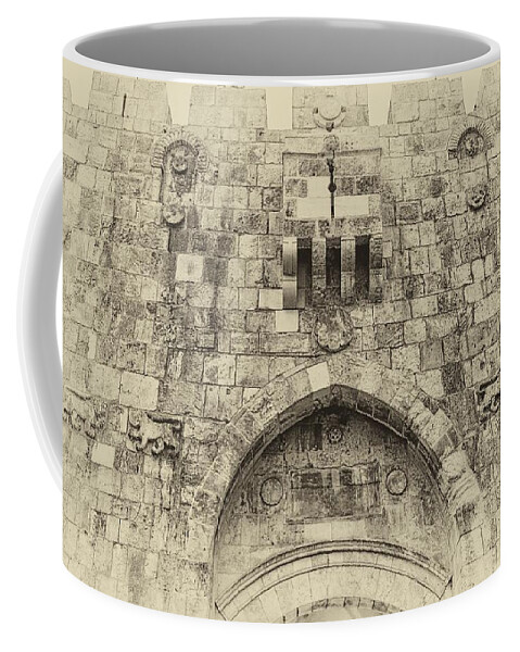 Israel Coffee Mug featuring the photograph Lion Gate Jerusalem Old City Israel by Mark Fuller