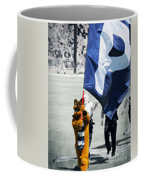 Penn State University Coffee Mug featuring the photograph Lion Leading The Team by Dawn Gari