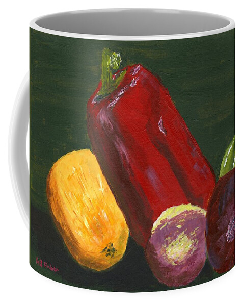 Vegetables Coffee Mug featuring the painting Lite Fare by Alice Faber